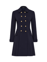 Load image into Gallery viewer, Morgan Pleated Coat Dress - Indigo