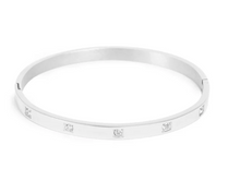 Load image into Gallery viewer, A&amp;C OSLO Pure Steel Silver Bangle
