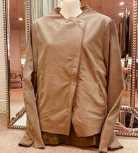Load image into Gallery viewer, TRANSIT PA SUCH Tan Leather Raw edge Jacket
